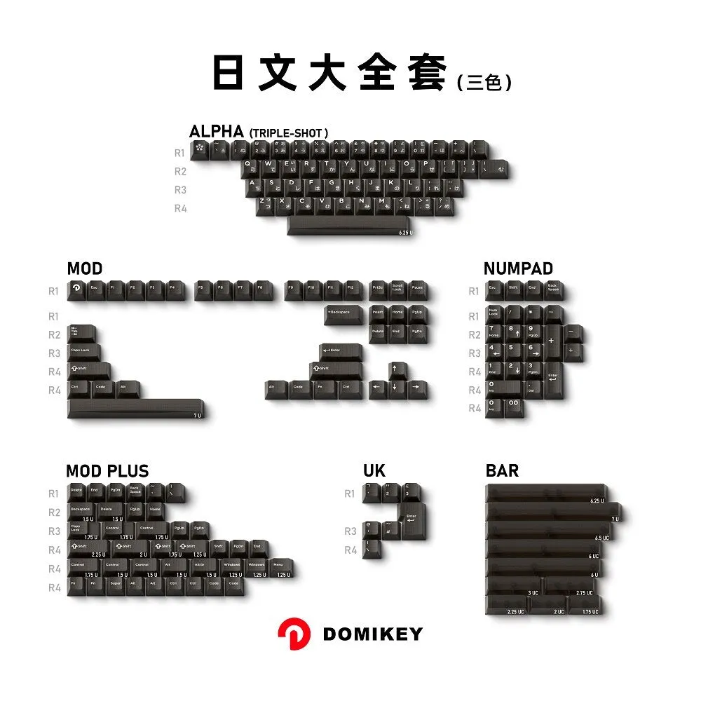 Domikey Obsidian WOB Cherry Profile abs doubleshot backlit keycap for mx keyboard poker 87 104 xd64 xd68 BM60 BM65 BM68 BM80