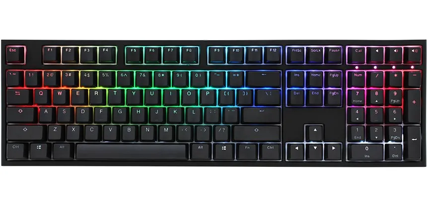 Ducky One 2 Backlit Pbt Gaming Keyboard, Mx-Silent-Red, Rgb Led - Black