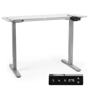 Duronic Sit Stand Desk Frame TM12 GY | Electric Standing Office Table | Frame ONLY | Height Adjustable 71-116cm | Ergonomic Workstation | GREY | Memory Function | Single Motor / 2 Stage