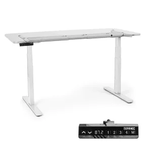 Duronic Sit Stand Desk Frame TM23 WE | Electric Standing Office Table | Frame ONLY | Height Adjustable 60-125cm | Ergonomic Workstation | WHITE | Memory Function | Dual Motor / 3 Stage