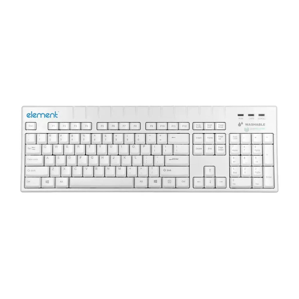 Element ECT104 Medical Grade Washable Keyboard with USB Interface