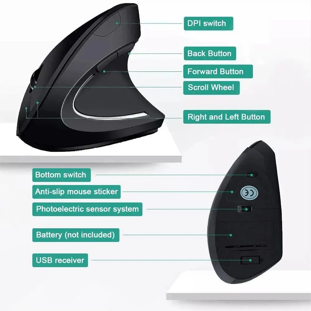 Elevate Productivity with Ergonomic Vertical Wireless Mouse