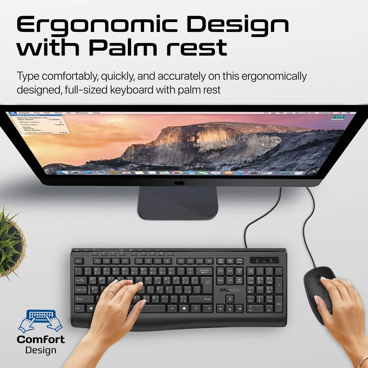 ErgoComfort™ Wired Keyboard with Media Keys and 2400 DPI Mouse