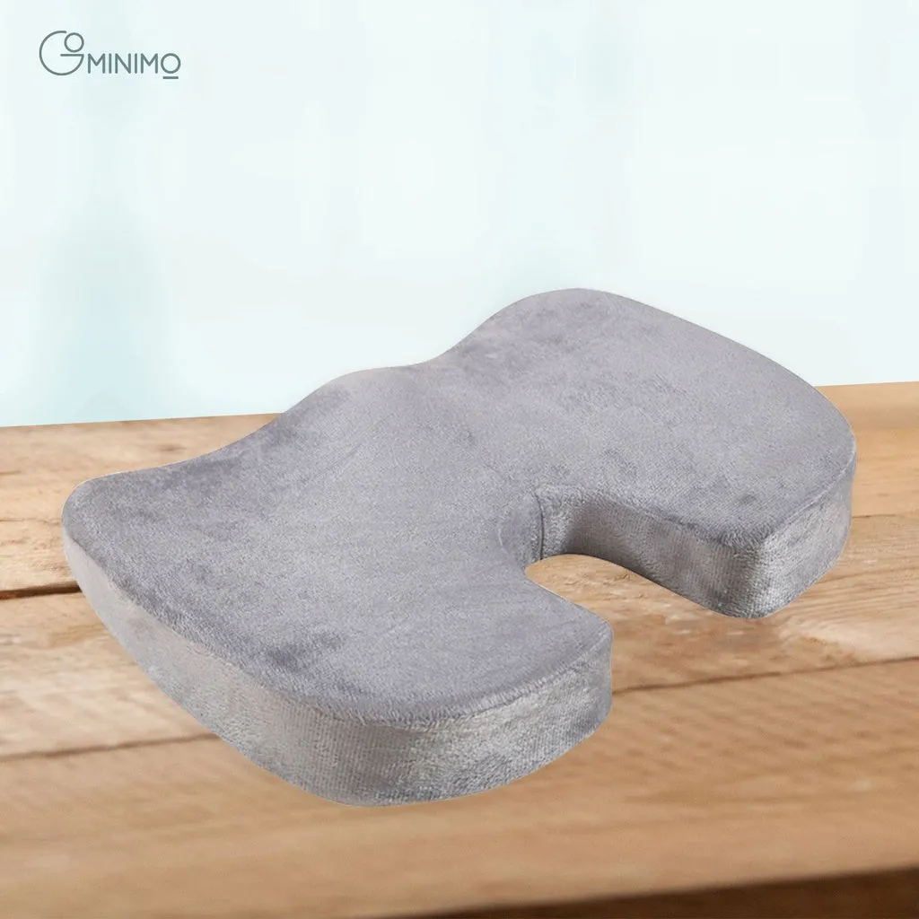 Ergonomic Memory Foam U-Shaped Seat Cushion, Dark Grey