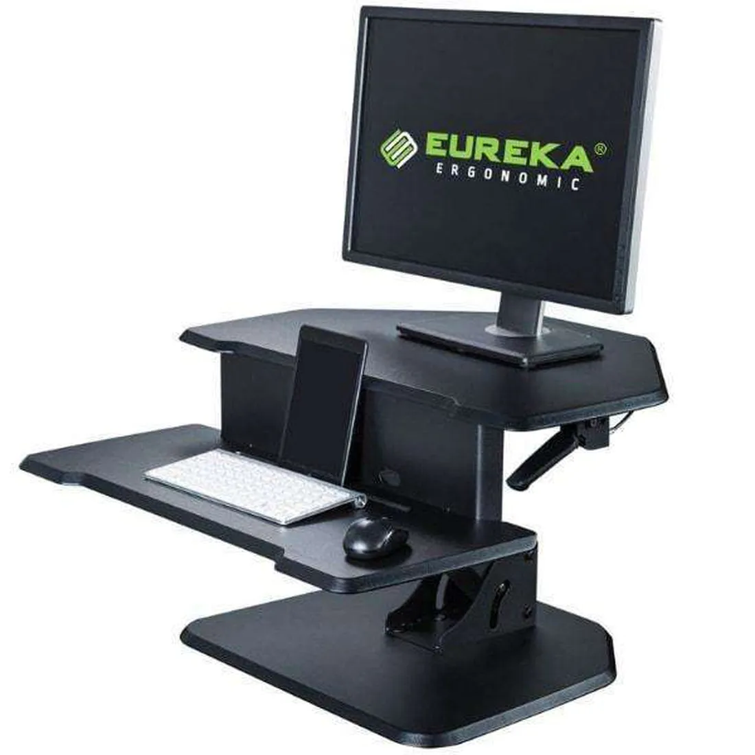 Eureka Ergonomic 28 Inch Corner Standing Desk Converter ERK-DCC-28C, Cherry