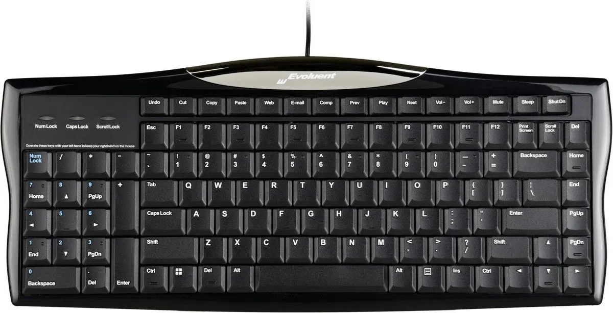 Evoluent Reduced Reach Keyboard w/ Numeric Pad on Left Side, R3K