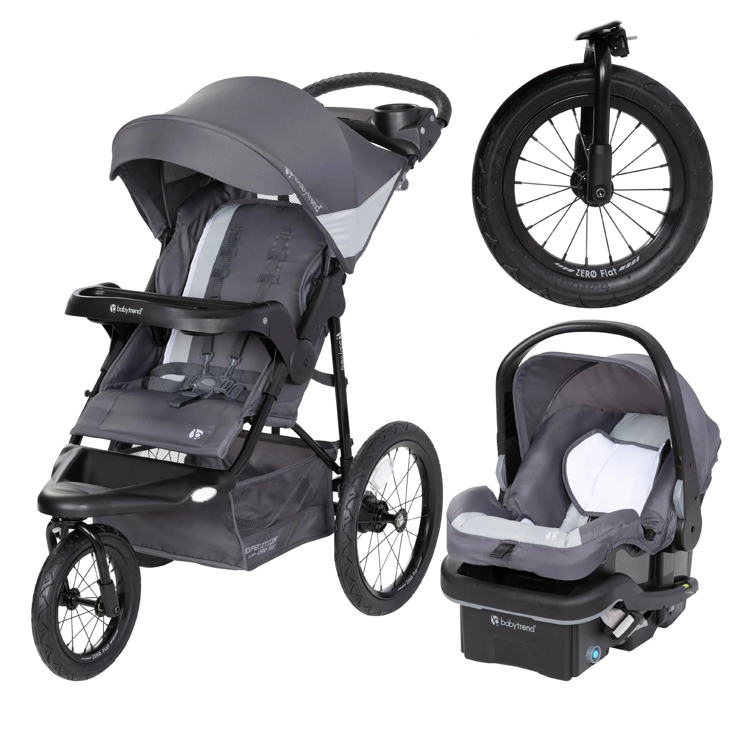 Expedition® Zero Flat Jogger Travel System with LED Lights EZ-Lift™ PLUS Infant Car Seat