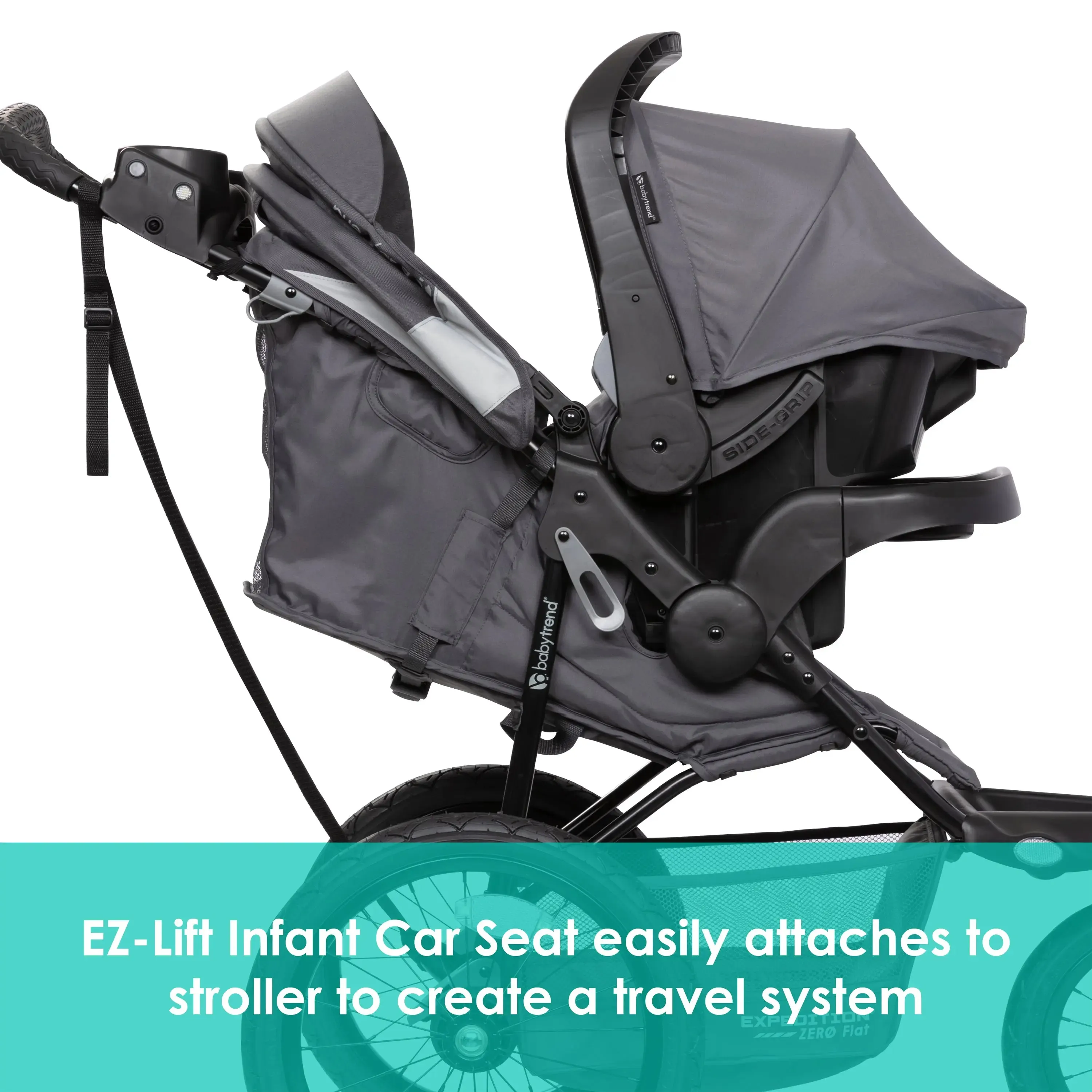 Expedition® Zero Flat Jogger Travel System with LED Lights EZ-Lift™ PLUS Infant Car Seat