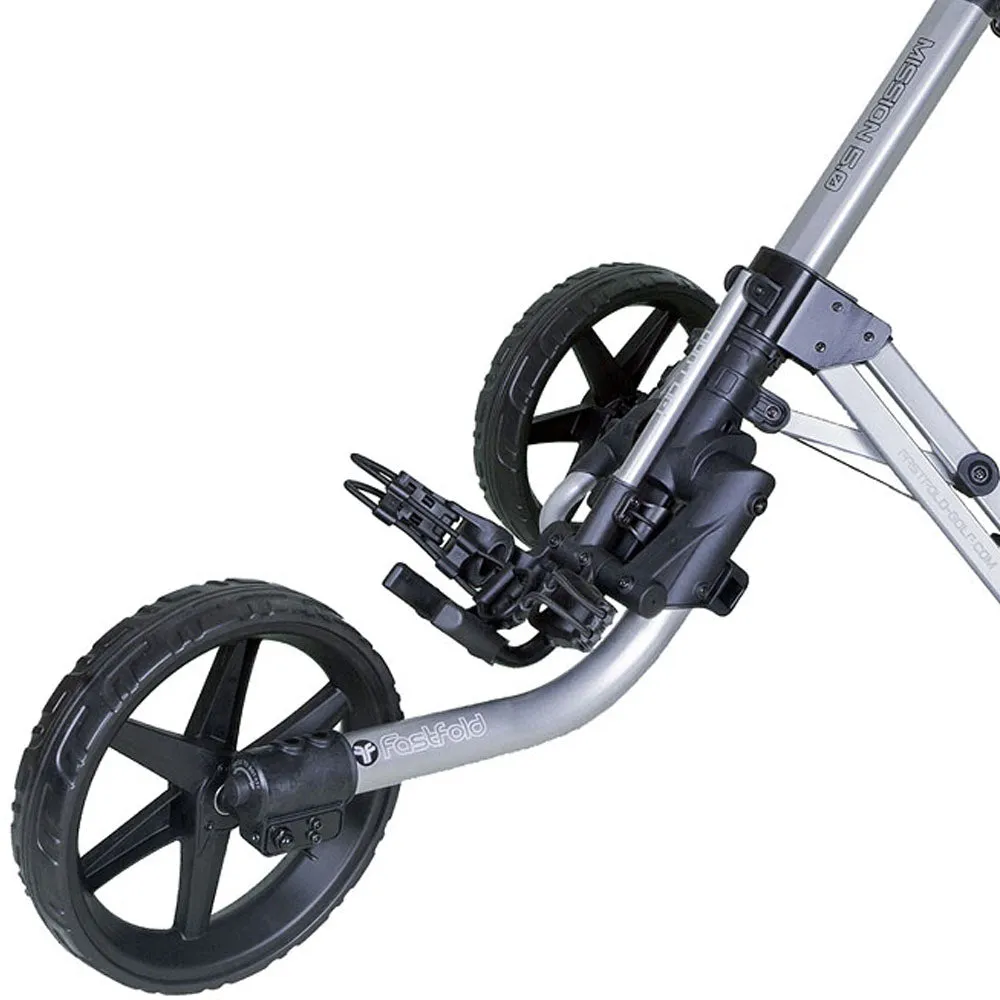 Fastfold Mission 5.0 3-Wheel Push Trolley - Shiny Silver/Black