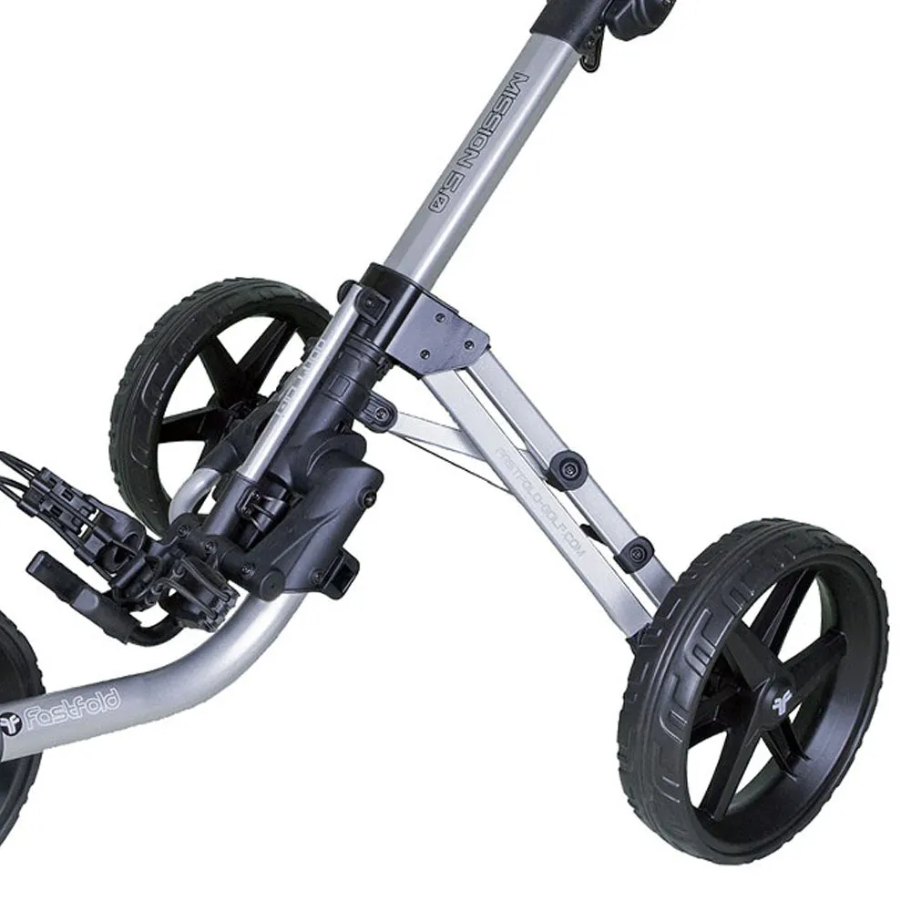 Fastfold Mission 5.0 3-Wheel Push Trolley - Shiny Silver/Black