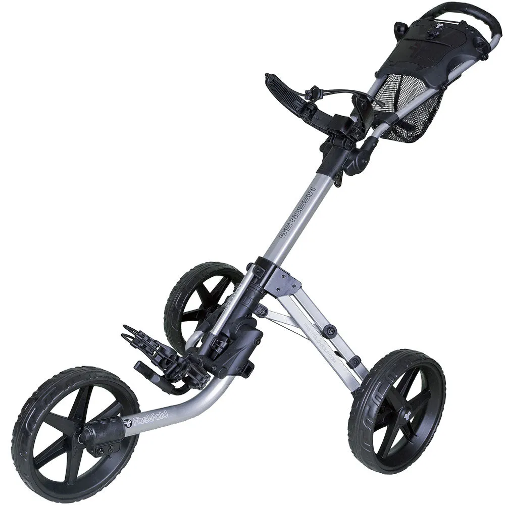 Fastfold Mission 5.0 3-Wheel Push Trolley - Shiny Silver/Black