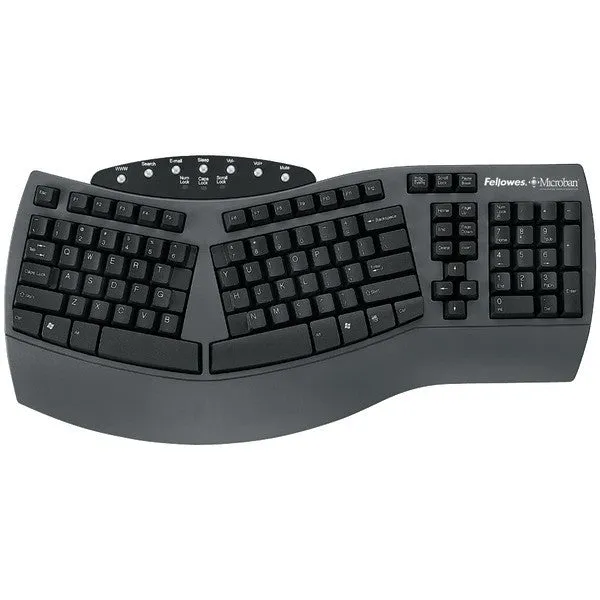 FELLOWES 98915 Microban(R) Split Design USB Keyboard