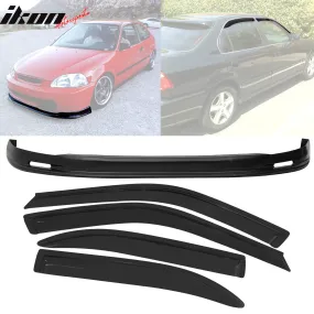 Fits Honda Civic 96-98 PP Front Bumper Lip Spoiler   Sun Window Visor