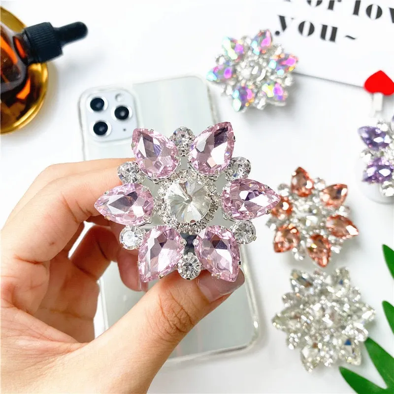 Flower Rhinestone Phone Gripper