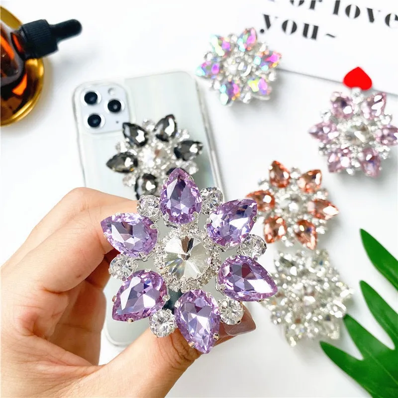 Flower Rhinestone Phone Gripper