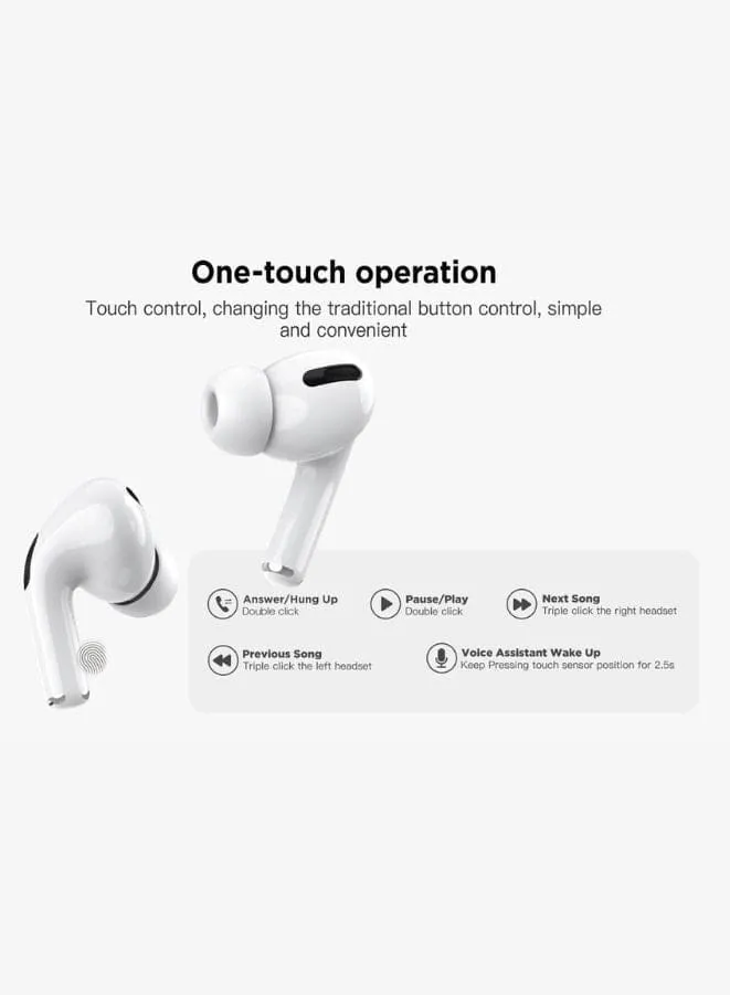 G-Tab X2 True Wireless Earbuds, Bluetooth Earphones V5.00 with Clear Calls,HIFI Sound Quality, Noise Reduction, Touch Sensor, Super Battery, Heavy Bass, 1 Free Earbuds Case for iPhone & Android, White