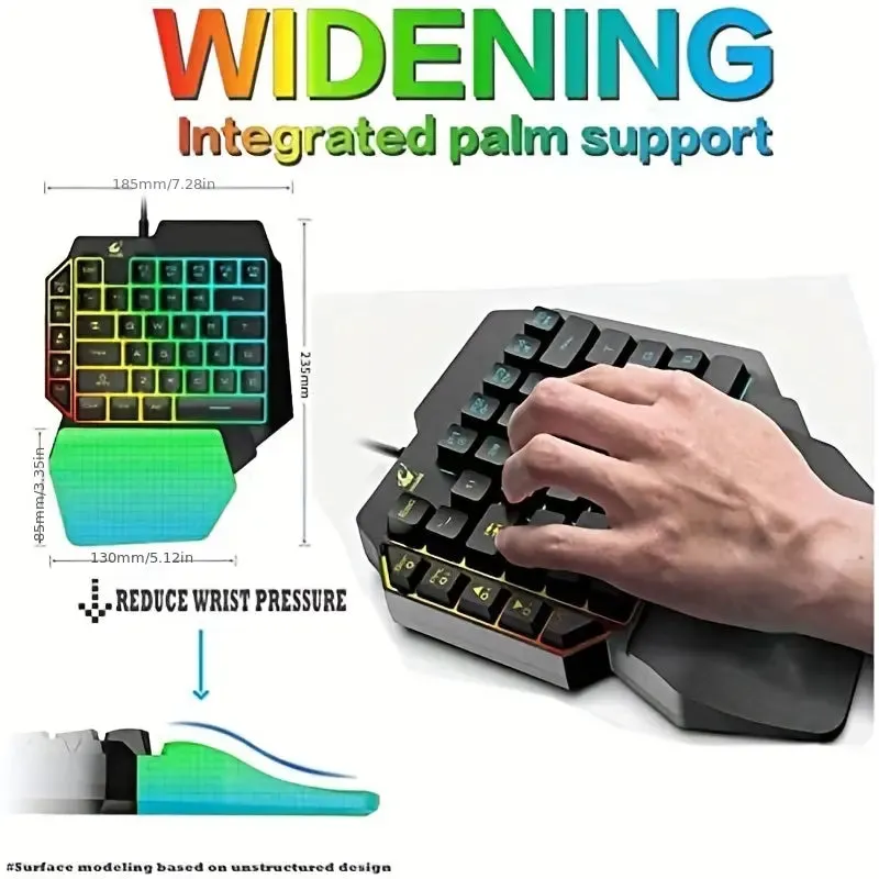 Gaming One Hand Gaming Keyboard And Mouse Combo