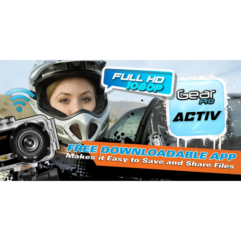 Gear Pro Activ Full Hd 1080P Hi-Res Mini Sports Action Camera And Camcorder With Wi-Fi (Black)