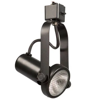 Gimbal Ring Track Head, Black Finish - PAR20, 50W, Medium Base, Non-Dimmable, Compact Design for Efficient Lighting