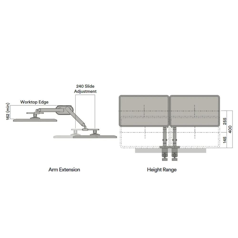 Glider Dual Monitor Arm