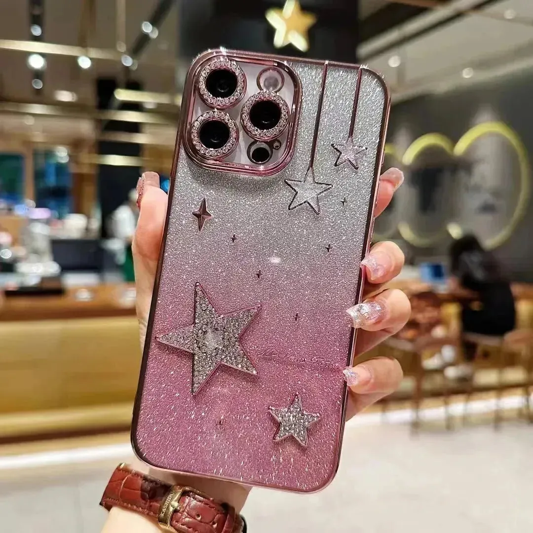 Glittery Hanging Stars Phone Case (For iPhones)