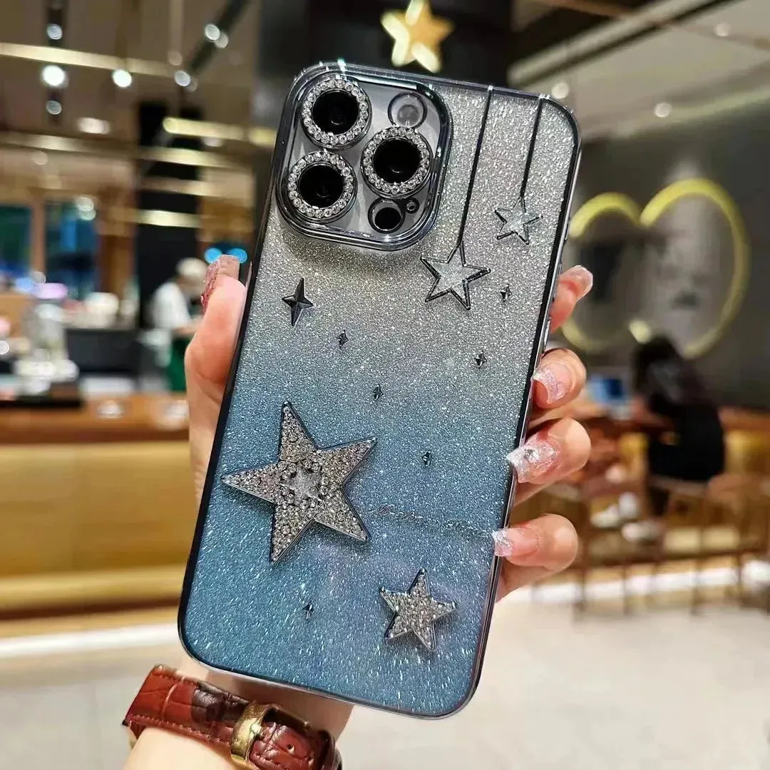 Glittery Hanging Stars Phone Case (For iPhones)