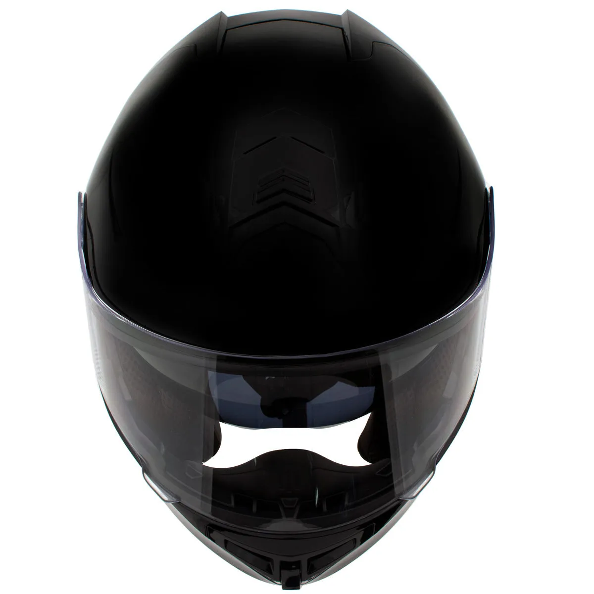 H7000 Glossy Black 'Mayday' Modular Motorcycle Helmet w/ Intercom - Built-in Speaker and Microphone for Men / Women