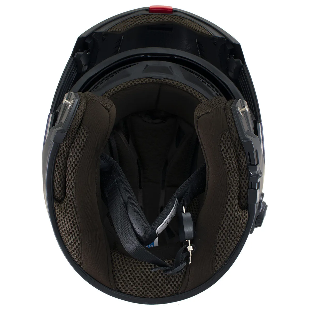 H7000 Glossy Black 'Mayday' Modular Motorcycle Helmet w/ Intercom - Built-in Speaker and Microphone for Men / Women