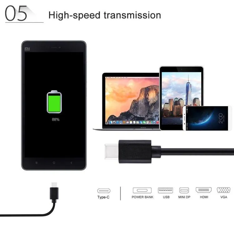 HAWEEL 1m USB-C to USB 2.0 Fast Charging & Data Sync Cable