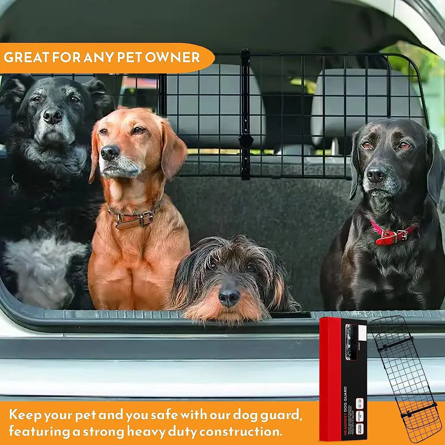 Headrest Adjustable Mesh Dog Barrier