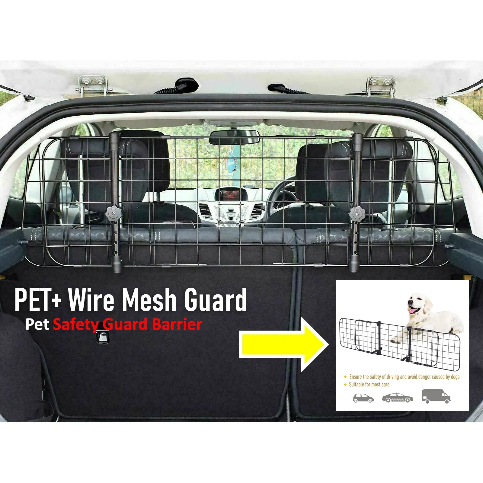 Headrest Adjustable Mesh Dog Barrier