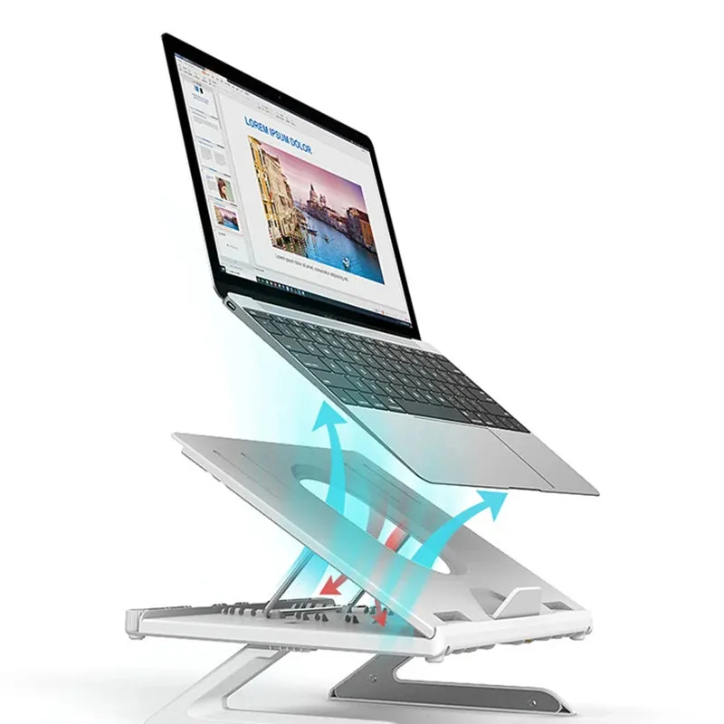 High Quality Laptop Stand Multifunctional Folding Lift Portable Laptop Stand Monitor Increase Rack Aluminum Alloy Base