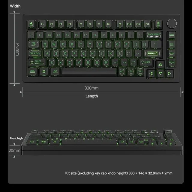 HJS AL75 Aluminum Mechanical Keyboard Kit