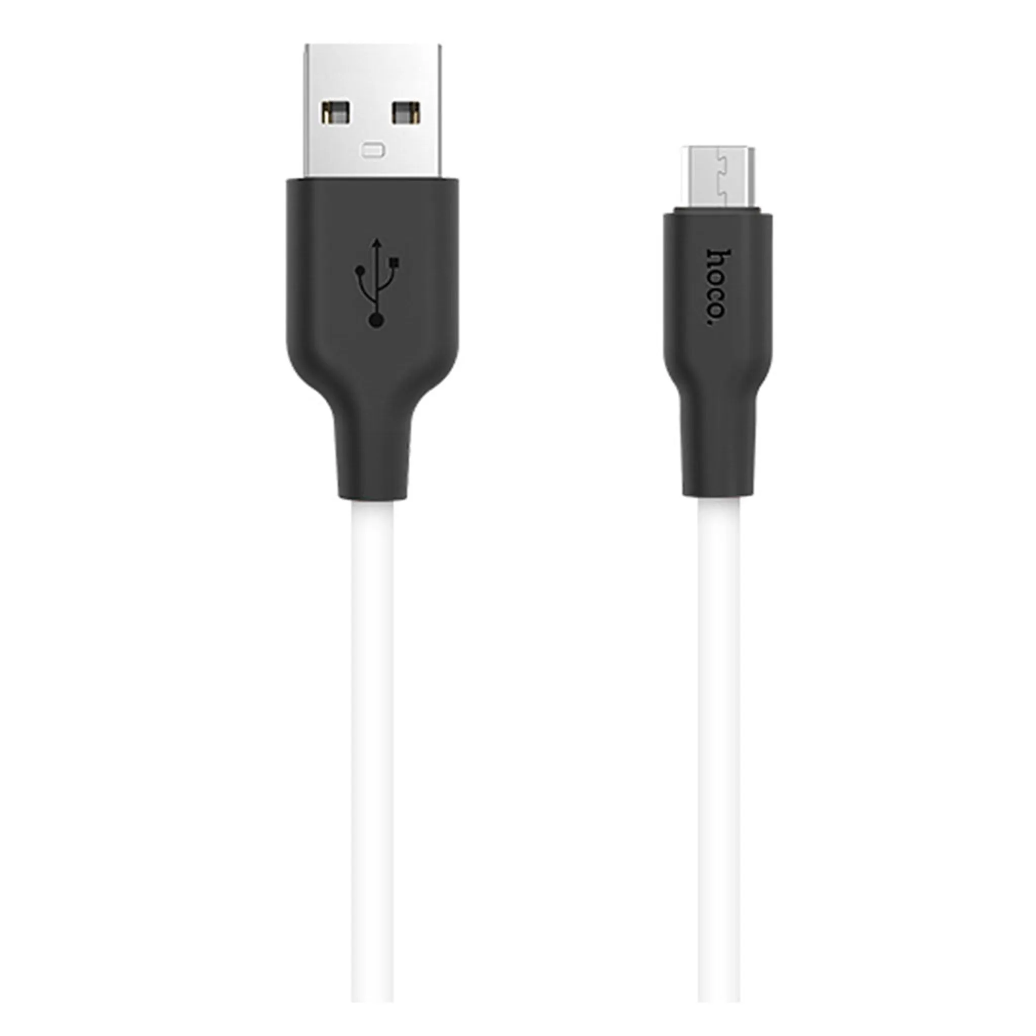 HOCO X21 Silicone micro charging cable - black＆white