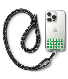 Holder Link Strap with Graphic Design TPU Tag | Tennis Club - Black & White