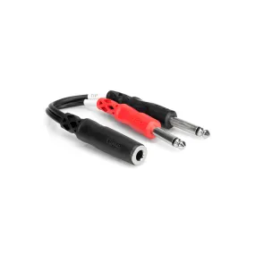 Hosa 1/4 TRSF to Dual 1/4 TS Stereo Breakout Cable