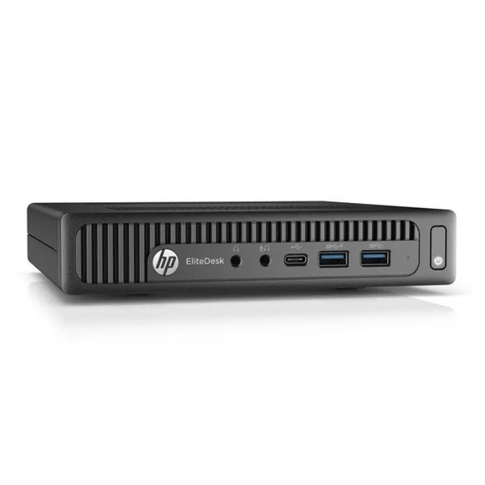 HP EliteDesk 800 G2 Mini Desktop • Two 20" Famous Maker LCD Monitors • WALI Free Standing Dual LCD Monitor Fully Adjustable Desk Mount • Quad Core i5 •  256GB SSD • 8GB RAM • Win 10 Pro 64 Bit