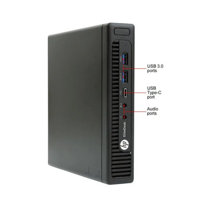 HP EliteDesk 800 G2 Mini Desktop • Two 20" Famous Maker LCD Monitors • WALI Free Standing Dual LCD Monitor Fully Adjustable Desk Mount • Quad Core i5 •  512GB SSD • 8GB RAM •  Windows 10 Pro 64 Bit