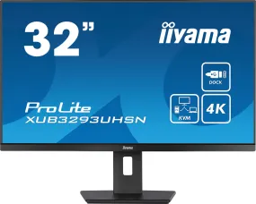 Iiyama Prolite Xub3293uhsn-B5 - Led Monitor - 32" (31.5" Viewable) - 3840 X 2160 4K @ 60 Hz - Ips - 350 Cd/M� - 1000:1 -