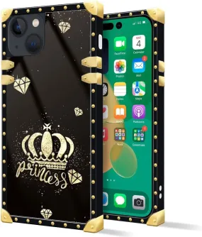 iPhone 14 Plus Case, Gold Chain Leopard Print Corner Back Cover Case 6.7 Inch