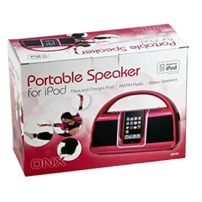 Ipod Portable Stereo FM Radio Speaker Dock Charges Pink