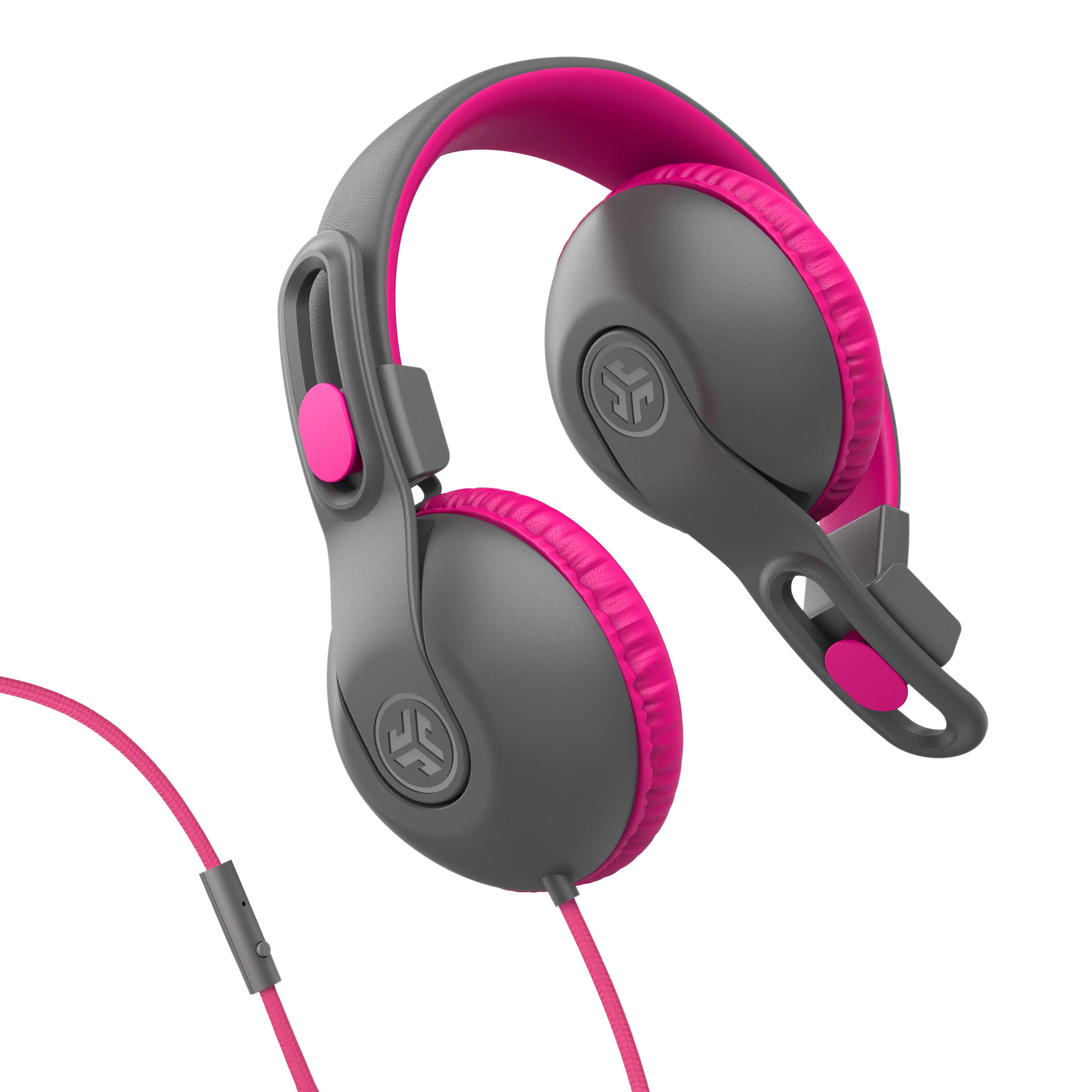 JBuddies Studio 2 On-Ear Kids Wired Headphones Pink/Gray