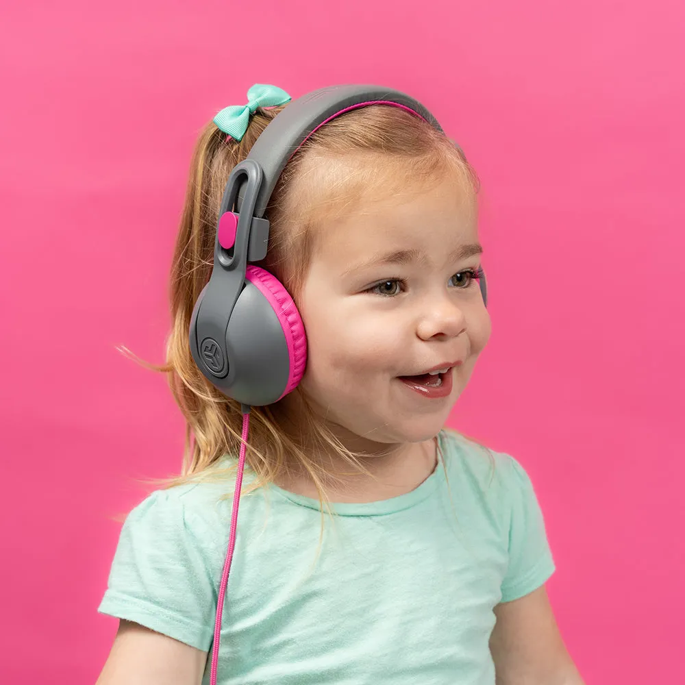 JBuddies Studio 2 On-Ear Kids Wired Headphones Pink/Gray