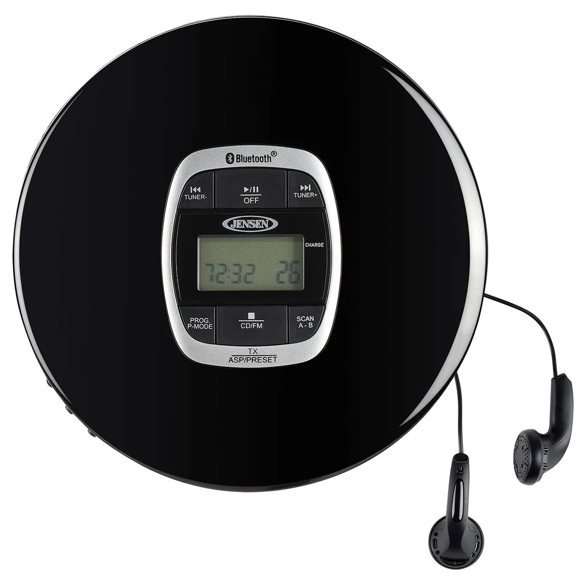 Jensen Audio Personal Bluetooth CD Player with Digital FM Radio and Bass Boost