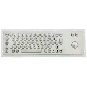 KBS-PC-D Stainless Steel Panel Mount Keyboard with Trackball