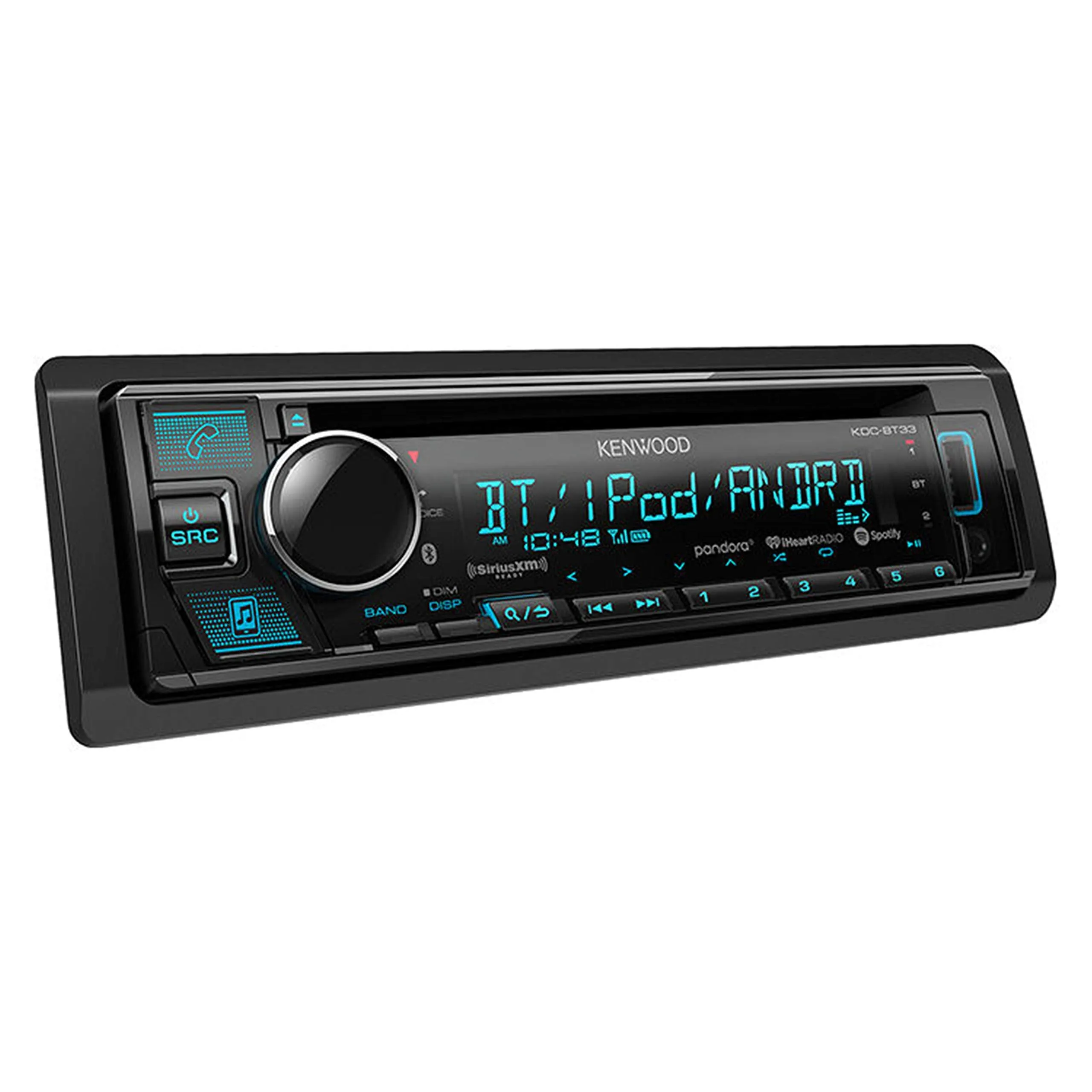 Kenwood KDC-BT33 Single DIN SiriusXM Ready Bluetooth in-Dash CD/AM/FM Car Stereo Receiver w/Pandora, Spotify Control   Gravity Magnet Holder