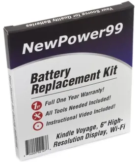 Kindle Voyage 6 High-Resolution Display WiFi Battery Replacement Kit with Tools, Video Instructions and Extended Life Battery and Full 1 Yr. Warranty