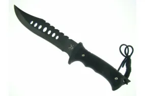 Knife, 12" Black Bowie w/Sheath