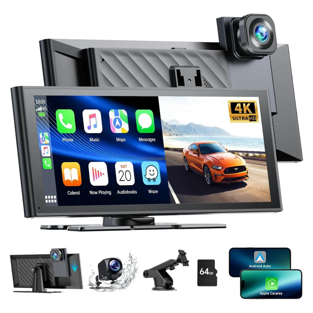 Lamtto 9.26" Wireless Carplay & Android Auto With 4k Dash Cam