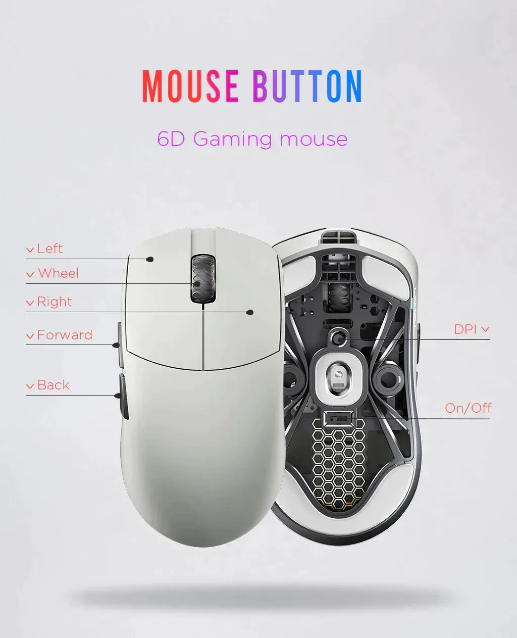 Lamzu Maya Wireless Gaming Mouse - Polar White (4K compatible)